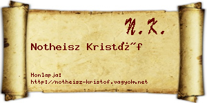 Notheisz Kristóf névjegykártya